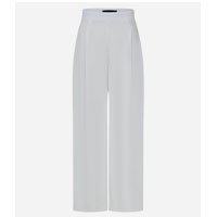 Calça Pantalona em Chiffon com Pregas Branco