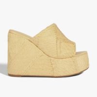 Tamanco Bege Schutz Lupita Wedge Palha