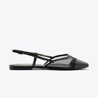 Sapatilha Preta Anacapri Slingback Tela Transparência