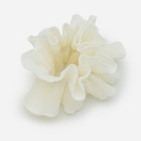 Scrunchie Duplo Grande com Efeito Plissado Off White