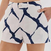 Short Alfaiataria Estampado Tie Dye Blue