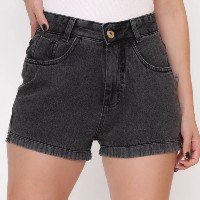 Shorts Jeans Mom Femininas Com Cinto Moda Feminina