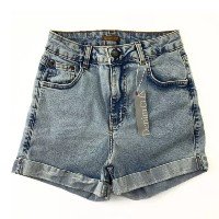 Kit 2 Shorts Jeans Feminino Barra Dobrada Bermudinha 03/08