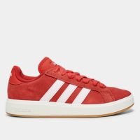 Tênis Adidas Grand Court Base Suede Feminino - Vermelho+Branco