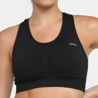 Top Com Bojo Olympikus Knit Média Sustentação - Preto