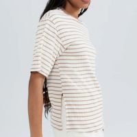 Blusa Bege Hering Listrada Em Ribana