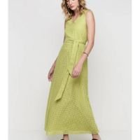 Vestido Midi Verde Dzarm Amplo Em Laise