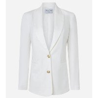 Blazer Alfaiatado com Abotoamento e Gola Lapela Branco Neve