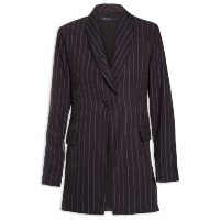 Blazer Feminino Lapela Reta Risca Giz - Preto