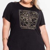 Secret Glam - Blusa Manga Curta Feminina Plus Size Preto