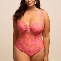 Maiô Meia Taça em Microfibra Leve com Estampa Orgânica Curve & Plus Size Ro