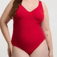 Maiô Meia Taça Texturizado sem Bojo Curve & Plus Size Vermelho