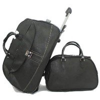 Kit De Mala Para Viagem Com Rodinhas E Bolsa De Mão - Preto