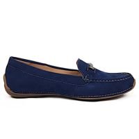 Mocassim Feminino Donatella Em Couro Legitimo Lindíssimo Lilia Shoes - Azul