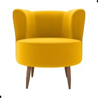 Poltrona Decorativa para Sala Amapá Veludo Holland Amarelo