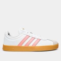 Tênis Adidas VL Court Base Feminino - Branco+Pink