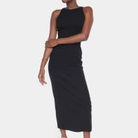 Vestido Farm Midi Tubinho Ribana - Preto