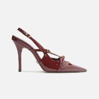 SCARPIN VERMELHO AREZZO VERNIZ SALTO ALTO SLINGBACK AMÉLIA