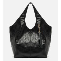 Bolsa Hobo Preta Couro Grande Barbicacho