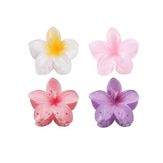 Grampos de Cabelo com Flores Grandes - Kit com 4 Peças - Estilo Boêmio para