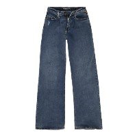 CALÇA FEMININA JEANS WIDE COM PREGA