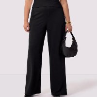 Calça Pantalona Plus Size em Malha Alfaiataria