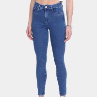 Calça Jeans Skinny Sawary Cintura Alta Feminina