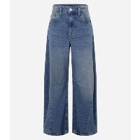 Calça Barrel em Jeans com Pences Azul