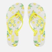 Chinelo de Dedo Amarelo Estampado Limão