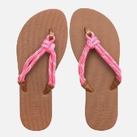 Chinelo de Dedo Marrom Essential Cordão Rosa