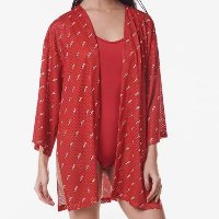 Blusa Kimono Swim Feminina - Vermelho