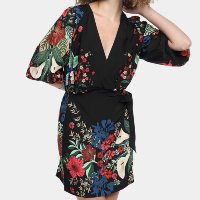 Vestido Curto Farm Kimono Menina Bonita