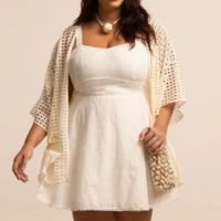 Vestido Curto sem Mangas em Laise Curve & Plus Size Branco