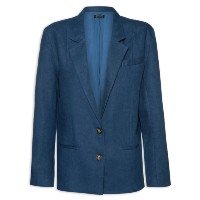 Blazer Feminino Marcella Linho - Azul