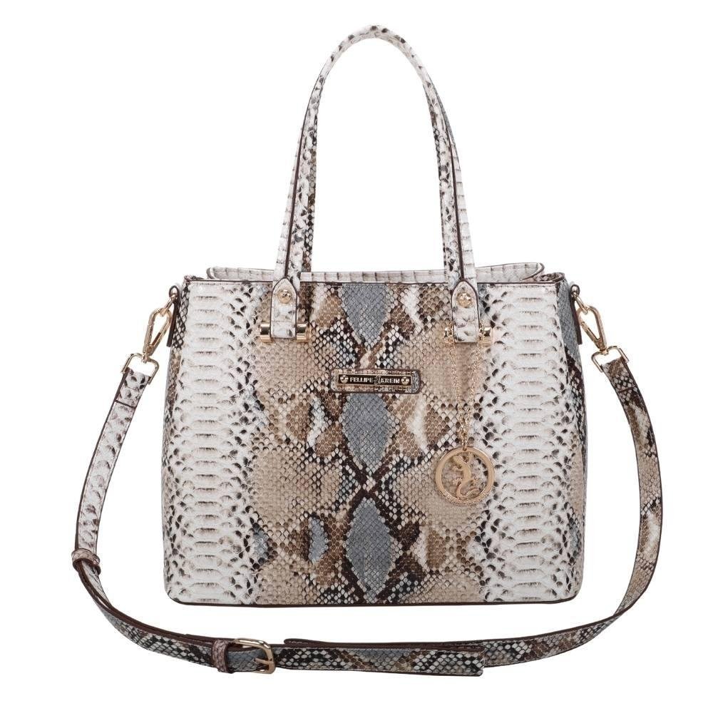 Bolsa Tote Grande Fellipe Krein Ss23 Snake Fk601 - Azul Azul