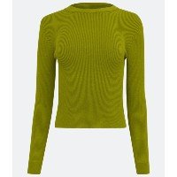 Blusa Básica em Viscose Canelada com Fenda na Lateral Verde