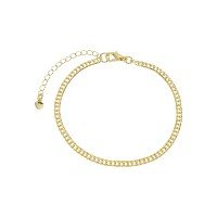 Pulseira Folheado a Ouro 18k Corrente Elo Groumet 3mm Dourado