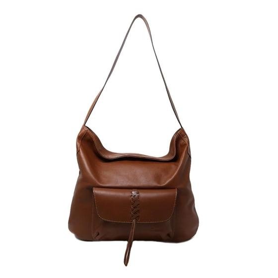 Bolsa em Couro Hobo Tote Bag Marrom Castor - La Sapatilha