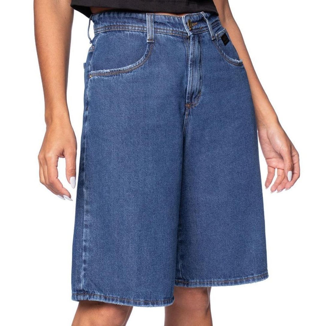 Short Jeans Feminino Max Denim Solto Azul - Azul
