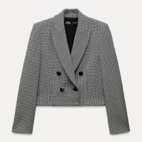 BLAZER CURTO CRUZADO PIED DE COQ