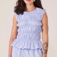 BLUSA FRANZIDA COM LASTEX NO CORPO RUSTY