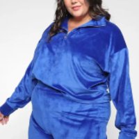 Blusa Vista Magalu Meio Zíper Veludo Cotelê