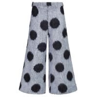 Calça de alfaiataria com estampa de poás