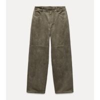 CALÇA RETA COM EFEITO CAMURÇA