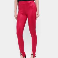 Calça Legging Influencer Cirrê Fenda Feminina