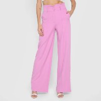Calça Pantalona Road Mel Cintura Alta Feminina