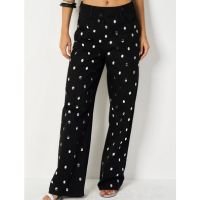 Calça Sarja Bruna Low Com Aplicação