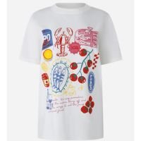 Camiseta em Algodão com Estampa Culinária do Porto Branco