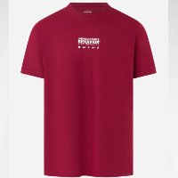Camiseta Comfort em Algodão Peruano com Estampa Lettering Vermelho 0.0