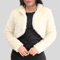 Bolero Luxo Pelúcia Casamento Pelo Ecológico Feminino